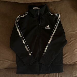 Adidas Black Jacket with White Stripes